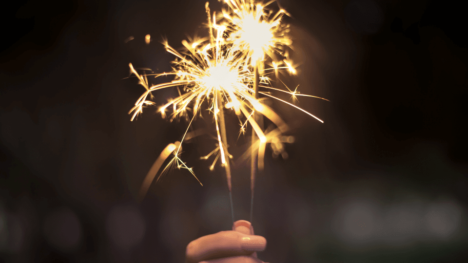 Sparklers in hand