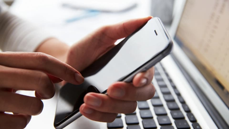 person using smartphone