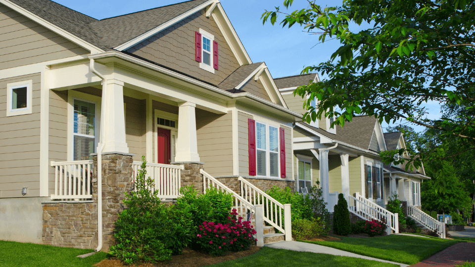Homes in a row