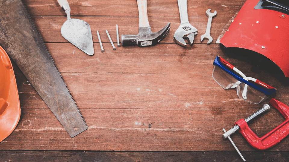 Tools on the wooden table