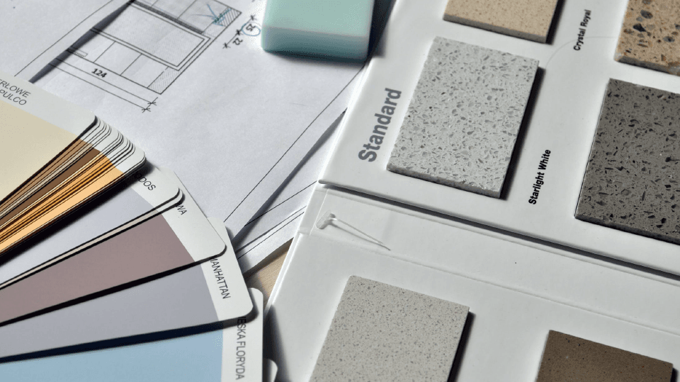 Color pallette and countertop samples