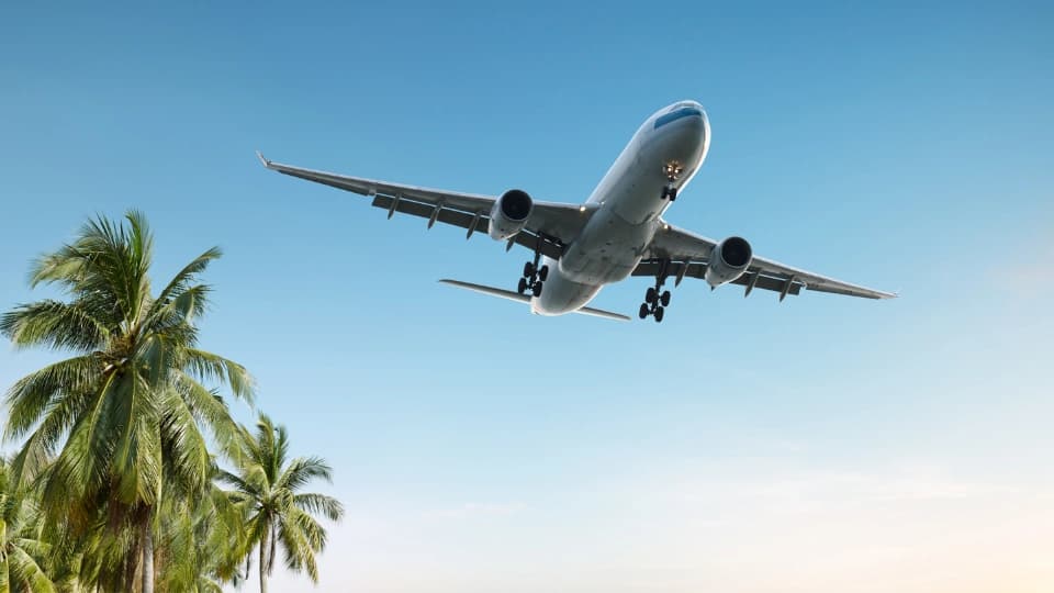 Plane flying in the sky
