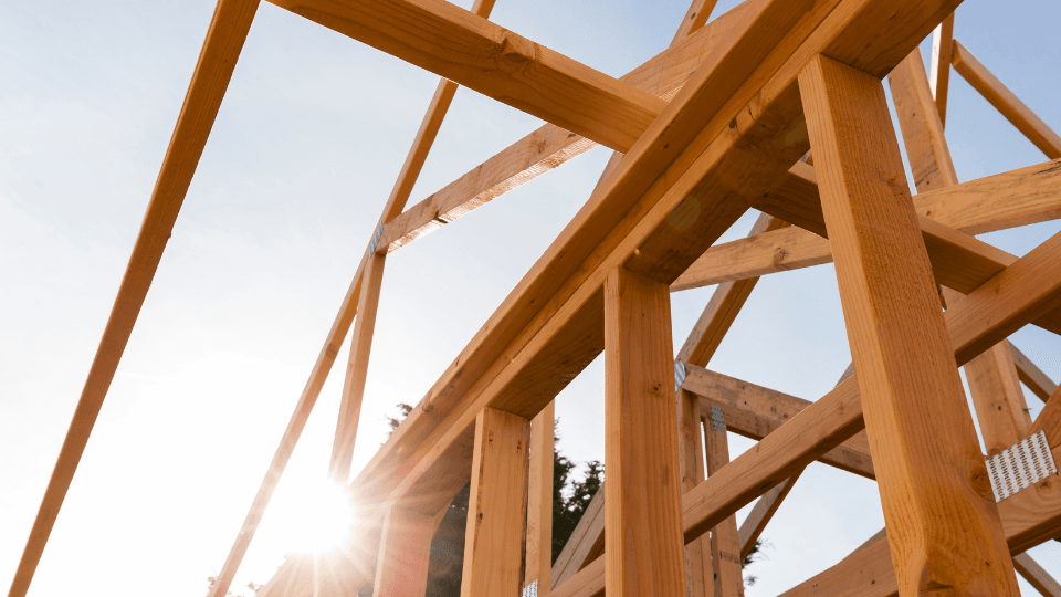 Wood frame of a house