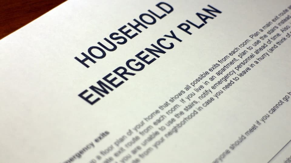 household emergency plan