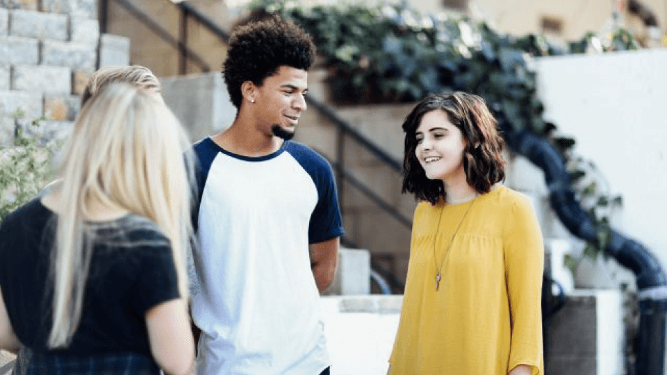 Group of young adults talking