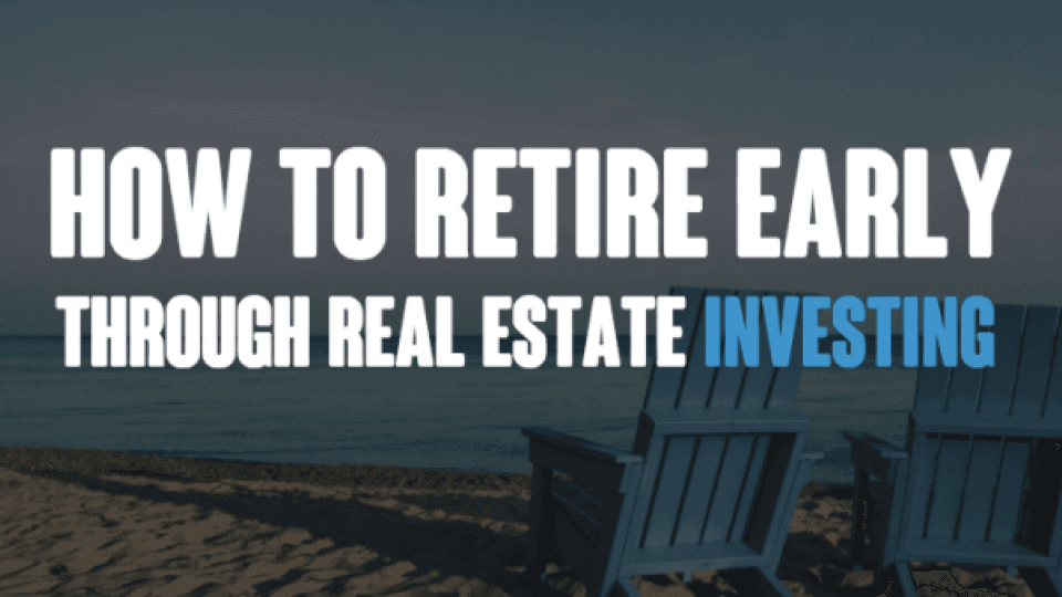 Text with HOW TO RETIRE EARLY with ocean on background