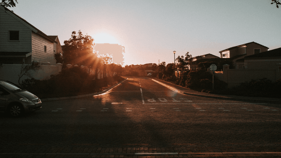Sunrise in neighborhood